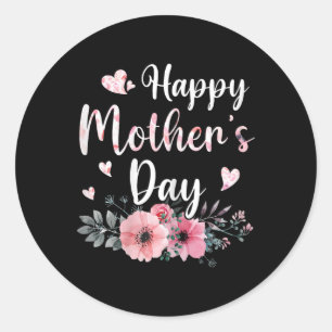 Glücklicher Muttertag mit floraler Mama Mommy Oma  Runder Aufkleber