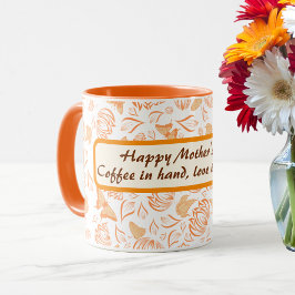 Glücklicher Muttertag mit Orange Butterfly Pattern Tasse