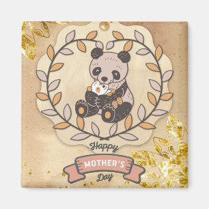 Glücklicher Muttertag Niedlicher Spaß Panda Bär Magnet