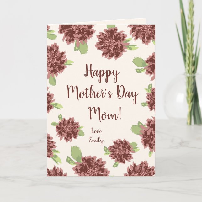 Glücklicher Muttertag - Red Daisies Rahmen. Karte (Vorderseite)