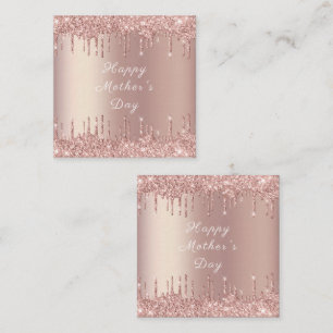 Glücklicher Muttertag - Rose Gold Blush Glitzer Tr Mitteilungskarte