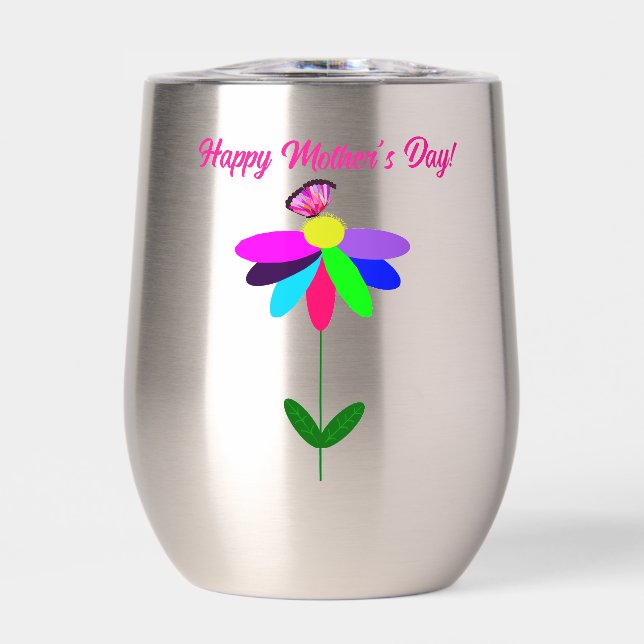 Glücklicher Muttertag, stemless Wine Tumbler (Vorderseite)