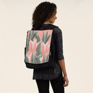 Glücklicher Muttertag! Stilvolle Peach Tulips Blu Rucksack