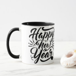 Glücklicher Neujahrskaffee Tasse