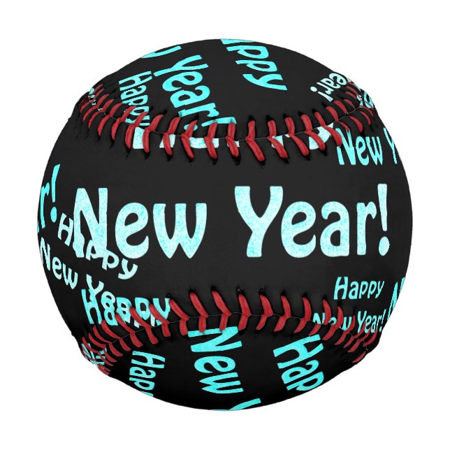 glücklicher Neujahrstext Baseball (Rückseite)