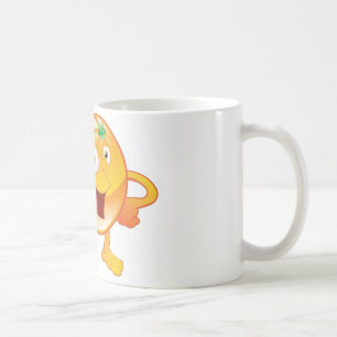 Glücklicher niedlicher orange Fruchtcharakter Tasse
