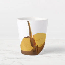 glücklicher Origami-Kranich Milchtasse