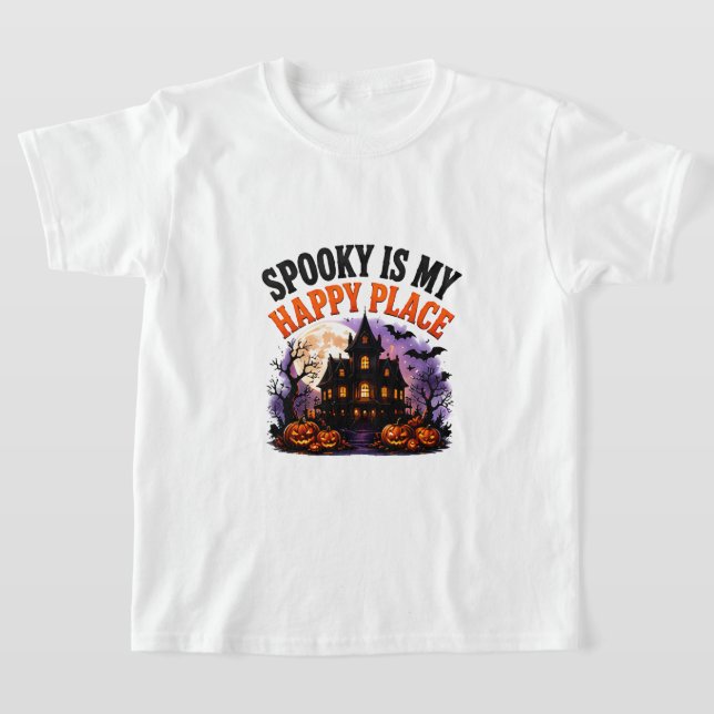 🎃 Glücklicher Ort Halloween-Geist-Spruch 👻 T-Shirt (Ablage )