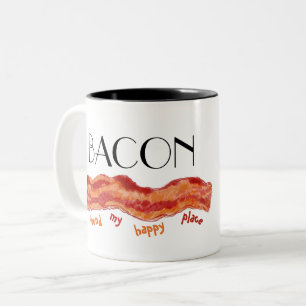 Glücklicher Ort Speck Zweifarbige Tasse