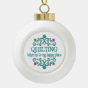 Glücklicher Ort verlassen Keramik Kugel-Ornament