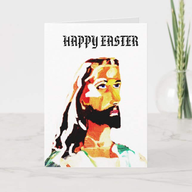 GLÜCKLICHER OSTER, JESUS-Karte Feiertagskarte (Vorderseite)