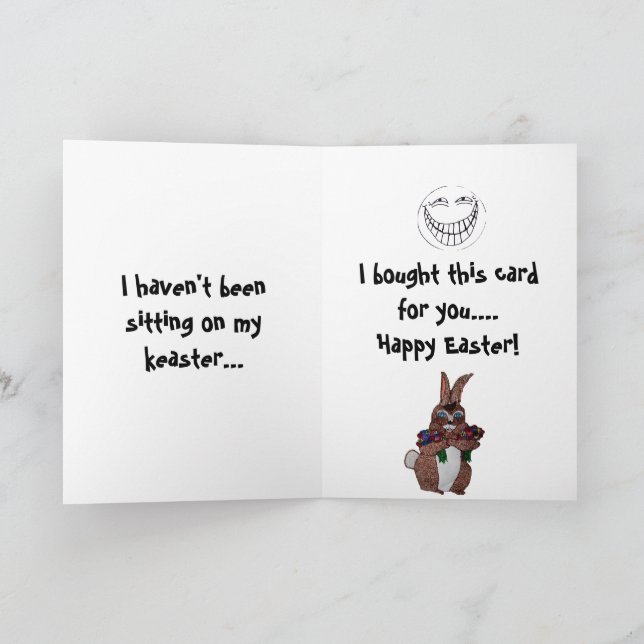 GLÜCKLICHER OSTERBUNNY MIT ROSE-Karte Feiertagskarte (Innenseite)