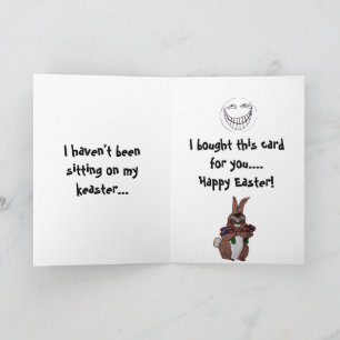 GLÜCKLICHER OSTERBUNNY MIT ROSE-Karte Feiertagskarte