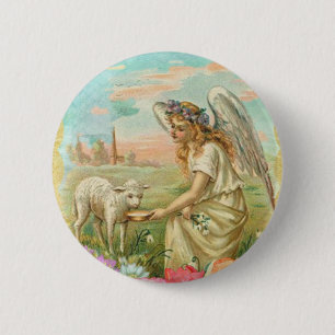 glücklicher Ostergel Button