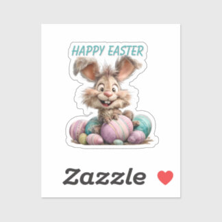 Glücklicher Osterhase Aufkleber