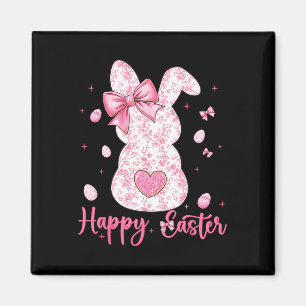 Glücklicher Osterhase Coquette Hase Floral Frauen Magnet