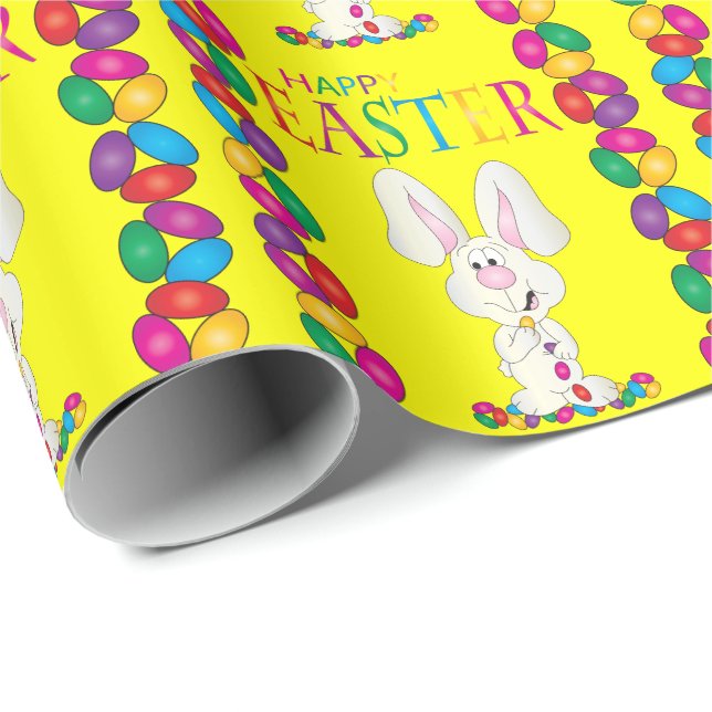 Glücklicher Osterhase Geschenkpapier (Rolleneckpunkt)