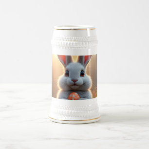 Glücklicher Osterhase in der Magie des Frühlings Bierglas
