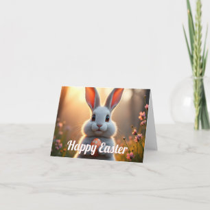 Glücklicher Osterhase in der Magie des Frühlings Karte