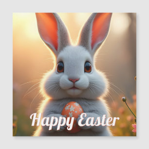 Glücklicher Osterhase in der Magie des Frühlings Magnetkarte