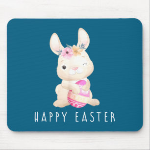 Glücklicher Osterhase Lustiger Süßer Hase Kinder D Mousepad
