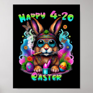 Glücklicher Osterhase raucht Gras Lustig  Poster