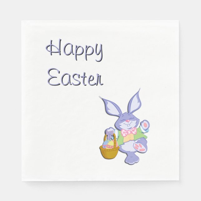 Glücklicher Osterhase Serviette (Vorderseite)