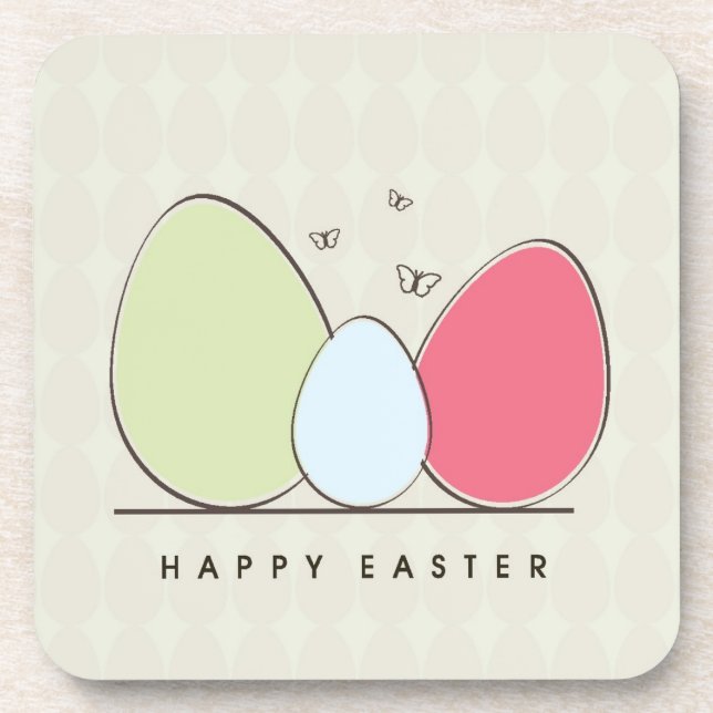 Glücklicher Ostern-Entwurf mit bunten Eiern Getränkeuntersetzer (Vorderseite)