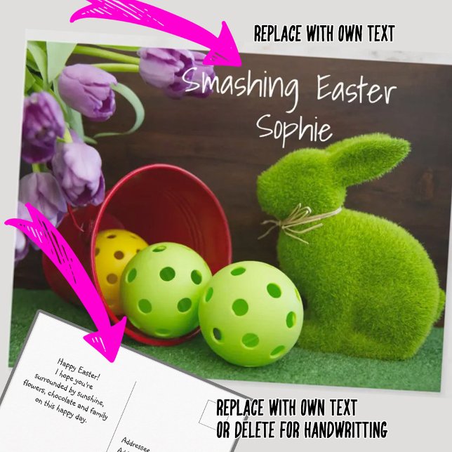 Glücklicher Ostern für Pickleballer, schön Postkarte (Von Creator hochgeladen)