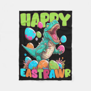 Glücklicher Ostrawr Kleinkind Jungen T-Rex Ostern  Fleecedecke