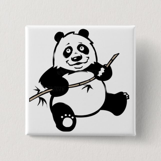 Glücklicher Panda-Bär Button (Vorderseite)