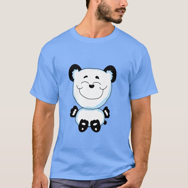 Glücklicher Panda sitzend T-Shirt (Vorderseite)