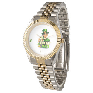 Glücklicher Papa – St. Patrick’s Day Kleeblatt-Des Armbanduhr
