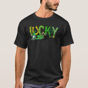 Glücklicher Patrick-Tages-Kleeblatt-Rindsleder-Huf T-Shirt