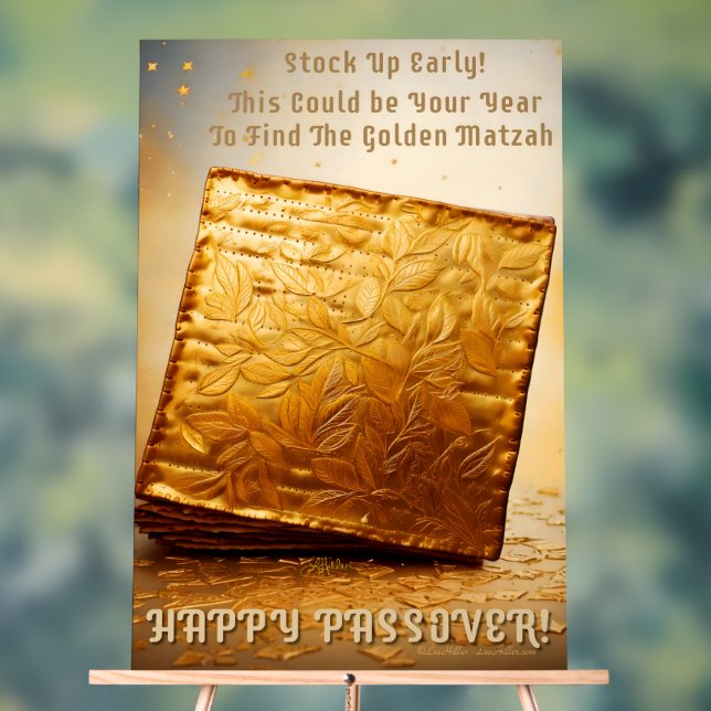 Glücklicher Pessach! Golden Matzah Acrylschild (Neutral)