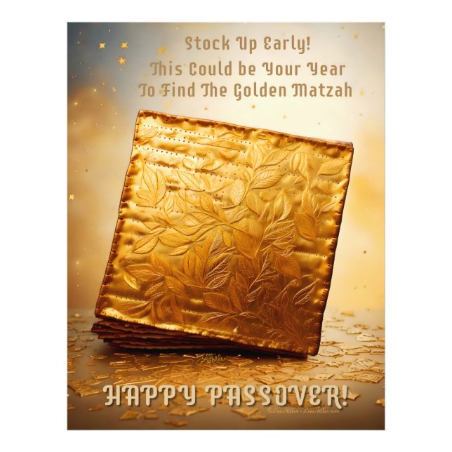 Glücklicher Pessach! Golden Matzah Fotodruck (Vorne)