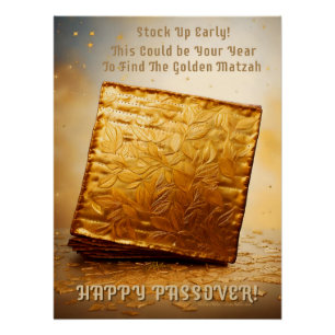 Glücklicher Pessach! Golden Matzah Poster