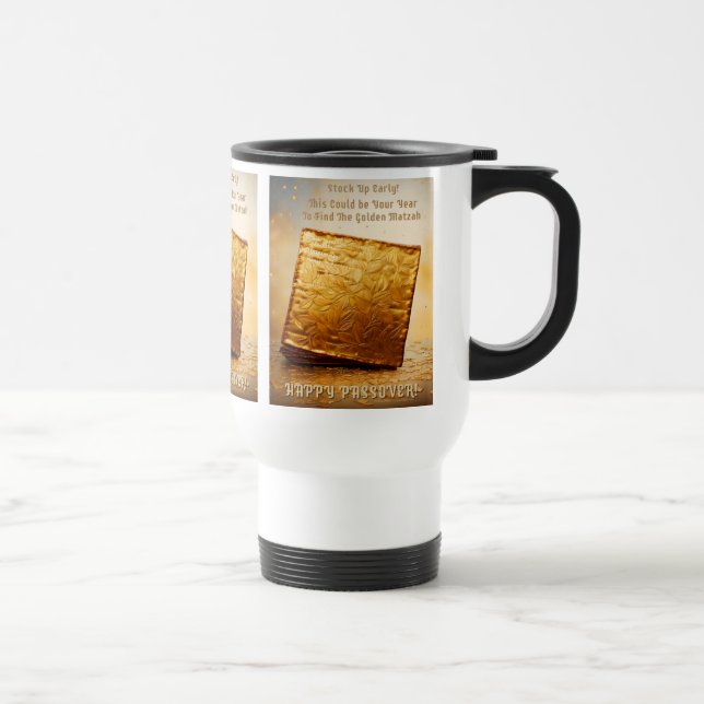 Glücklicher Pessach! Golden Matzah Reisebecher (Rechts)