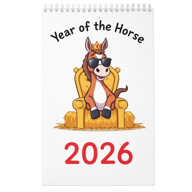Glücklicher Pferdekalender 2026 Kalender (Titelbild)