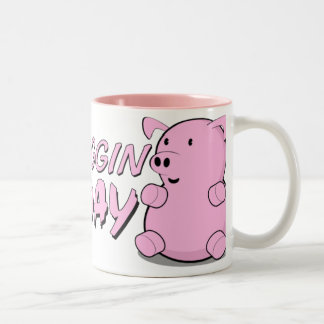 Glücklicher Piggin Geburtstag Zweifarbige Tasse