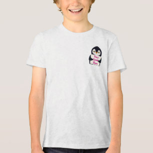 Glücklicher Pinguin, der ein Schild hält, um es zu Tri-Blend Shirt
