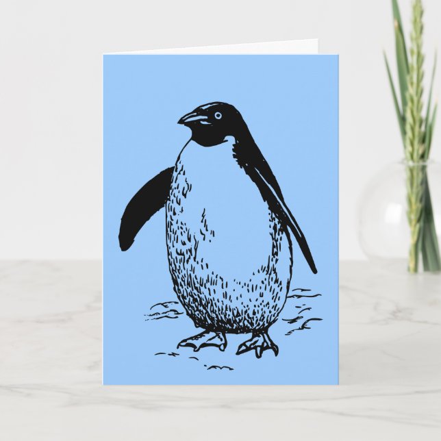 Glücklicher Pinguin Karte (Vorderseite)