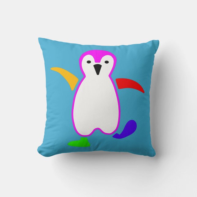 Glücklicher Pinguin Kissen (Vorderseite)