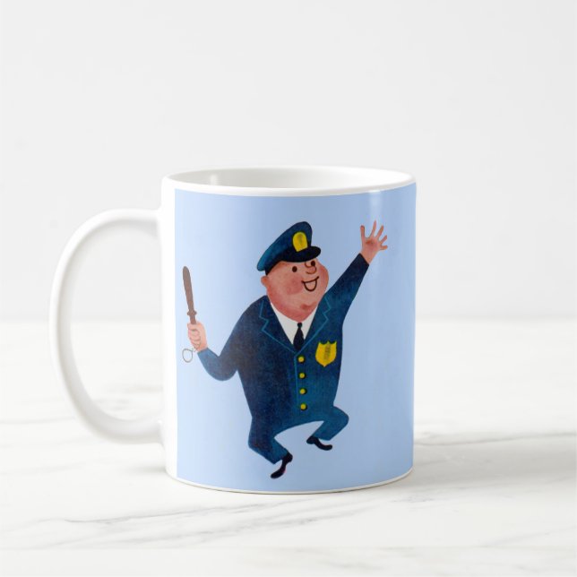 glücklicher Polizist Kaffeetasse (Links)