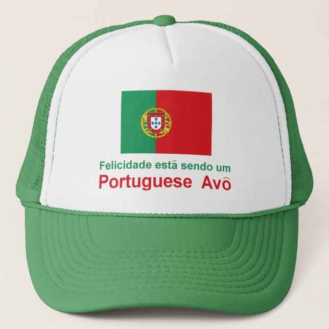 Glücklicher Portugiese Avo (Großvater) Truckerkappe (Vorderseite)