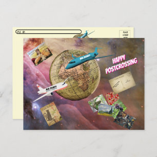 Glücklicher Postübergang - Versand rund um die Wel Postkarte