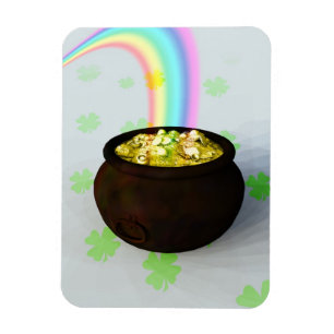 Glücklicher Pot aus Gold Magnet