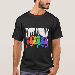 Glücklicher Pride-Katzenliebhaber Süße Katze Regen T-Shirt