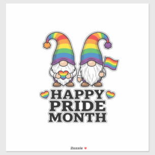 Glücklicher Pride Monat Gnom Vintage Regenbogen Sh Aufkleber