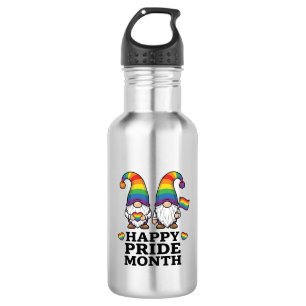 Glücklicher Pride Monat Gnom Vintage Regenbogen Sh Edelstahlflasche